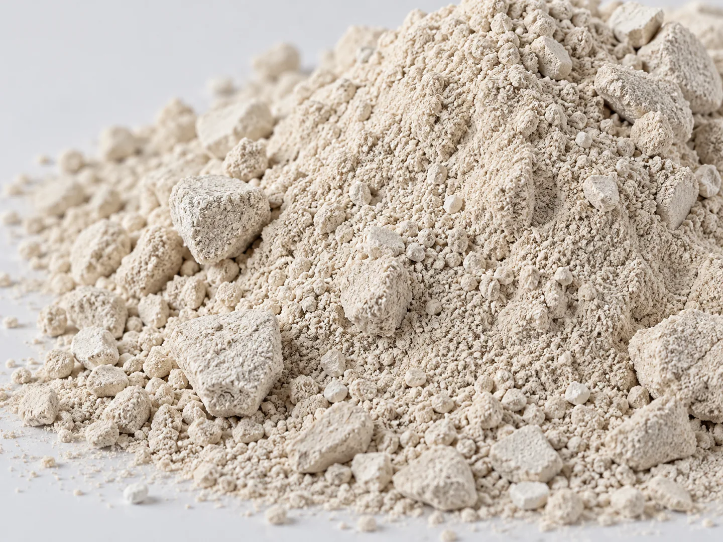 AI-generated close-up illustration of mineral powder texture